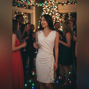 NWT Ralph Lauren White Draped Dress